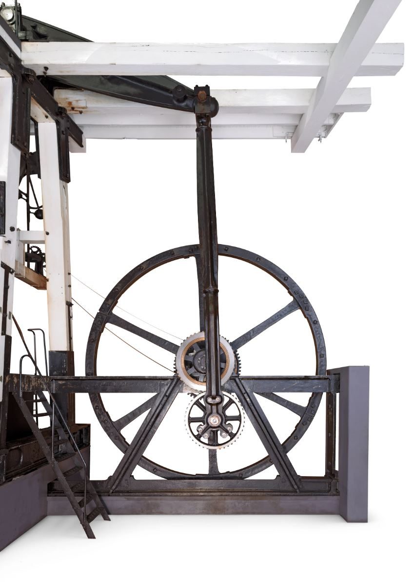 Rotative steam engine system wheels.