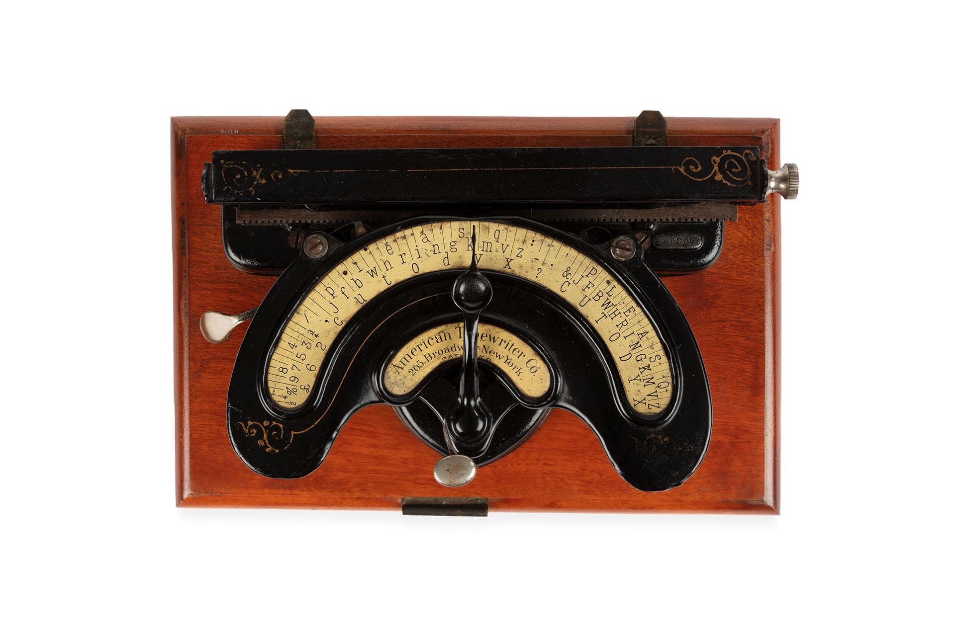 Portable index typewriter with a wooden body