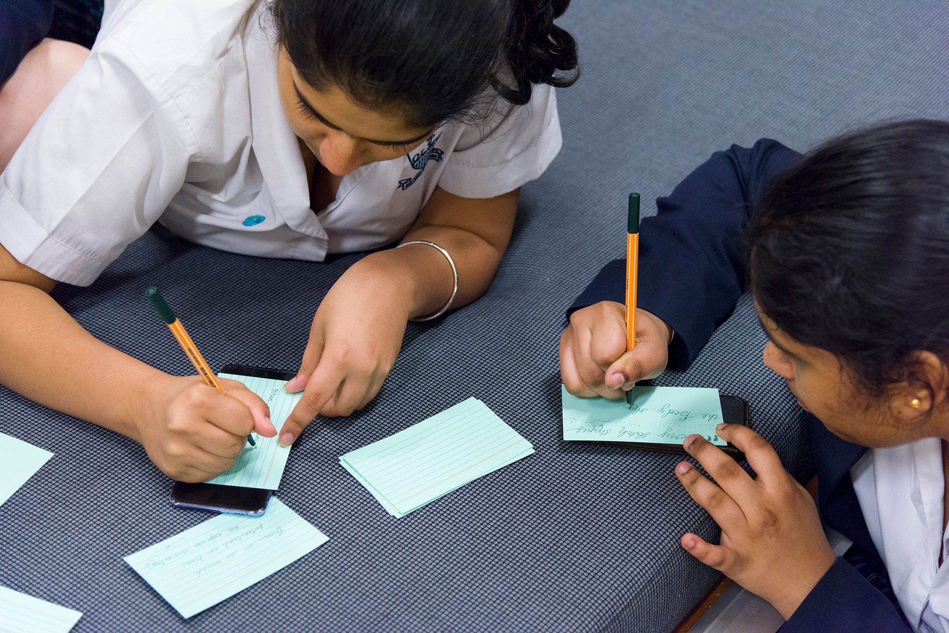 Students participating in learning workshop