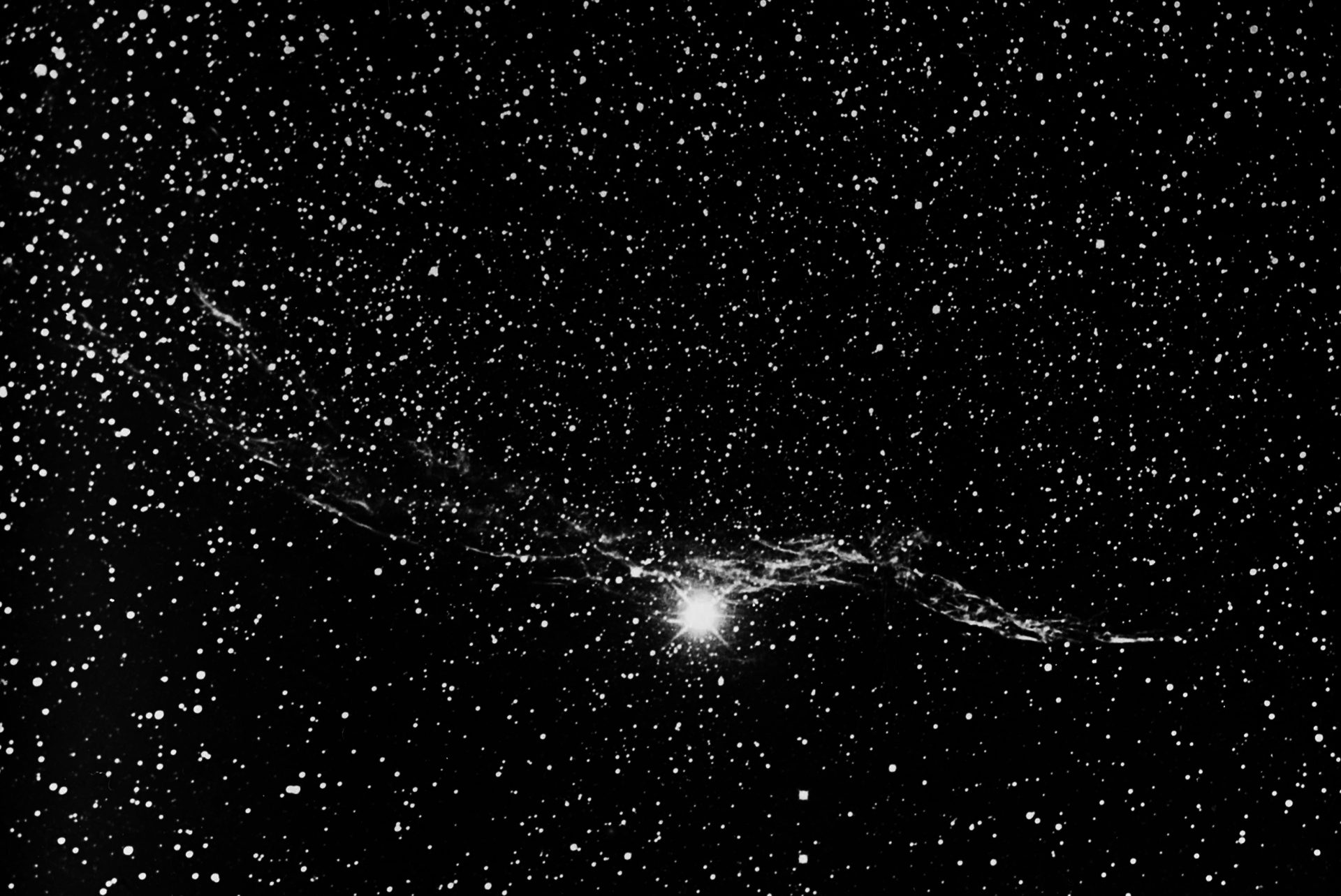Glass plate slide of a nebula in the Cygnus constellation