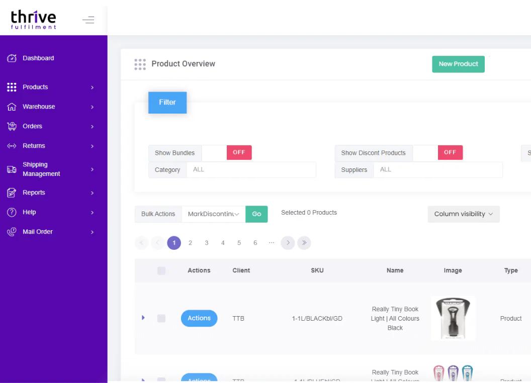 Thrive Fulfilment website