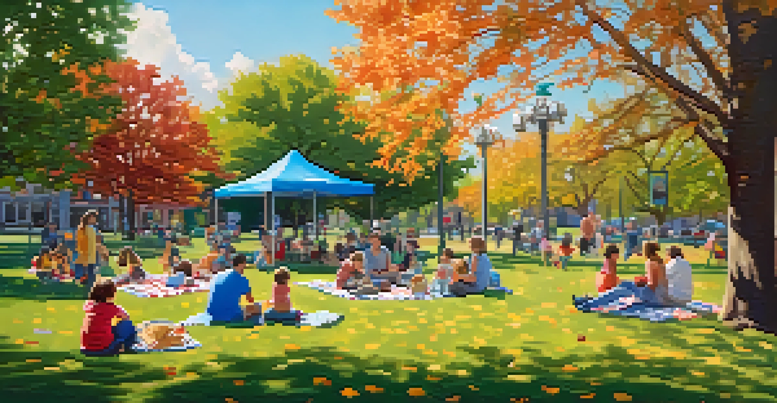 A park in Portland filled with families enjoying a picnic, playing games, and celebrating inclusivity on a sunny day.