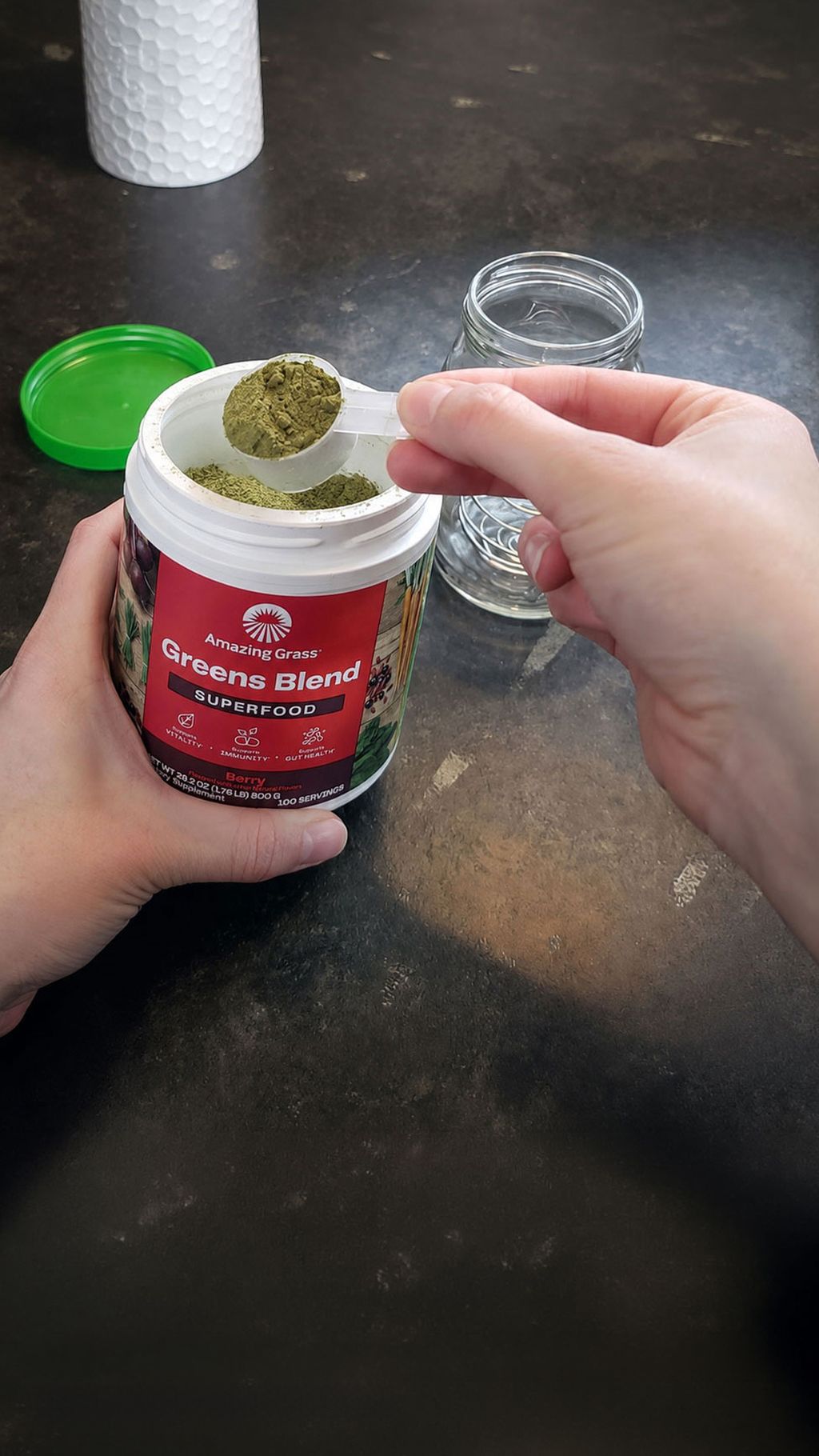 Digital composite of Greens Blend Superfood from Amazing Grass