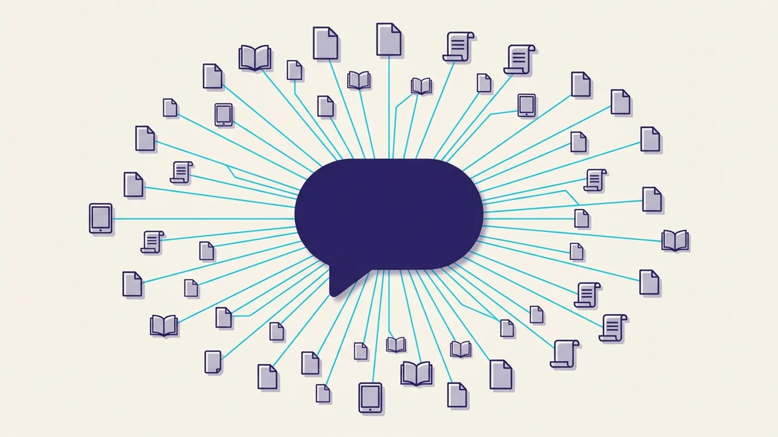 Illustration of a chatbot response with highlighted citation links to source pages