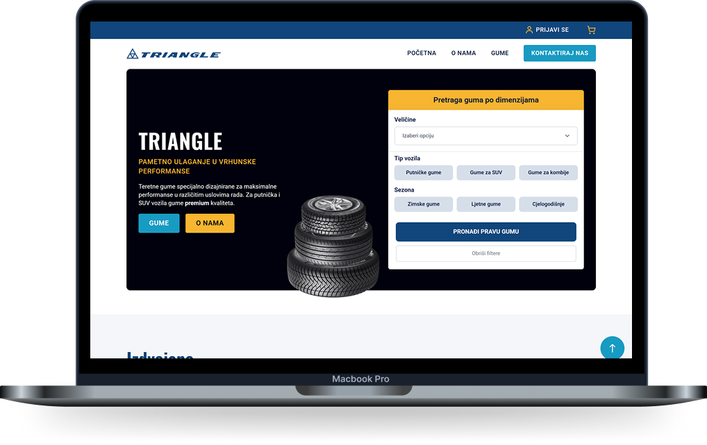 Laptop sa sajtom  našeg dizajna 