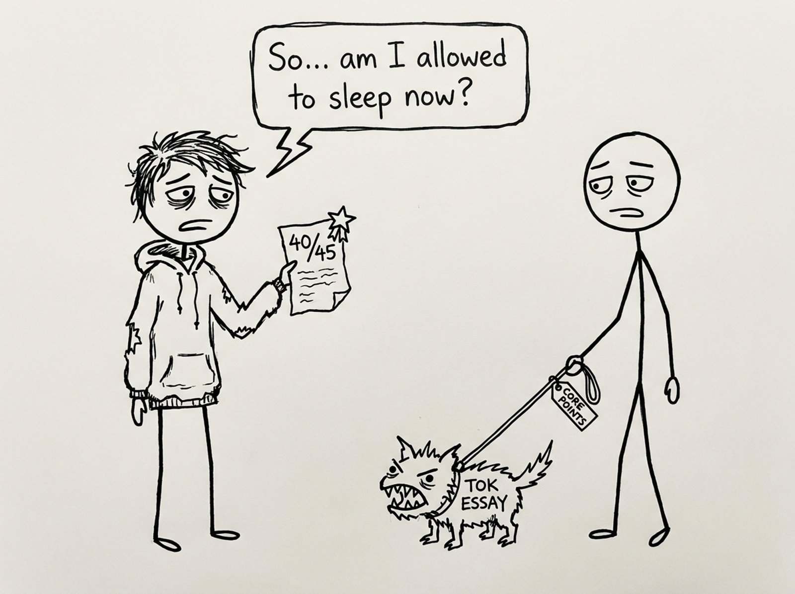IB student holding 40/45 asking about sleep