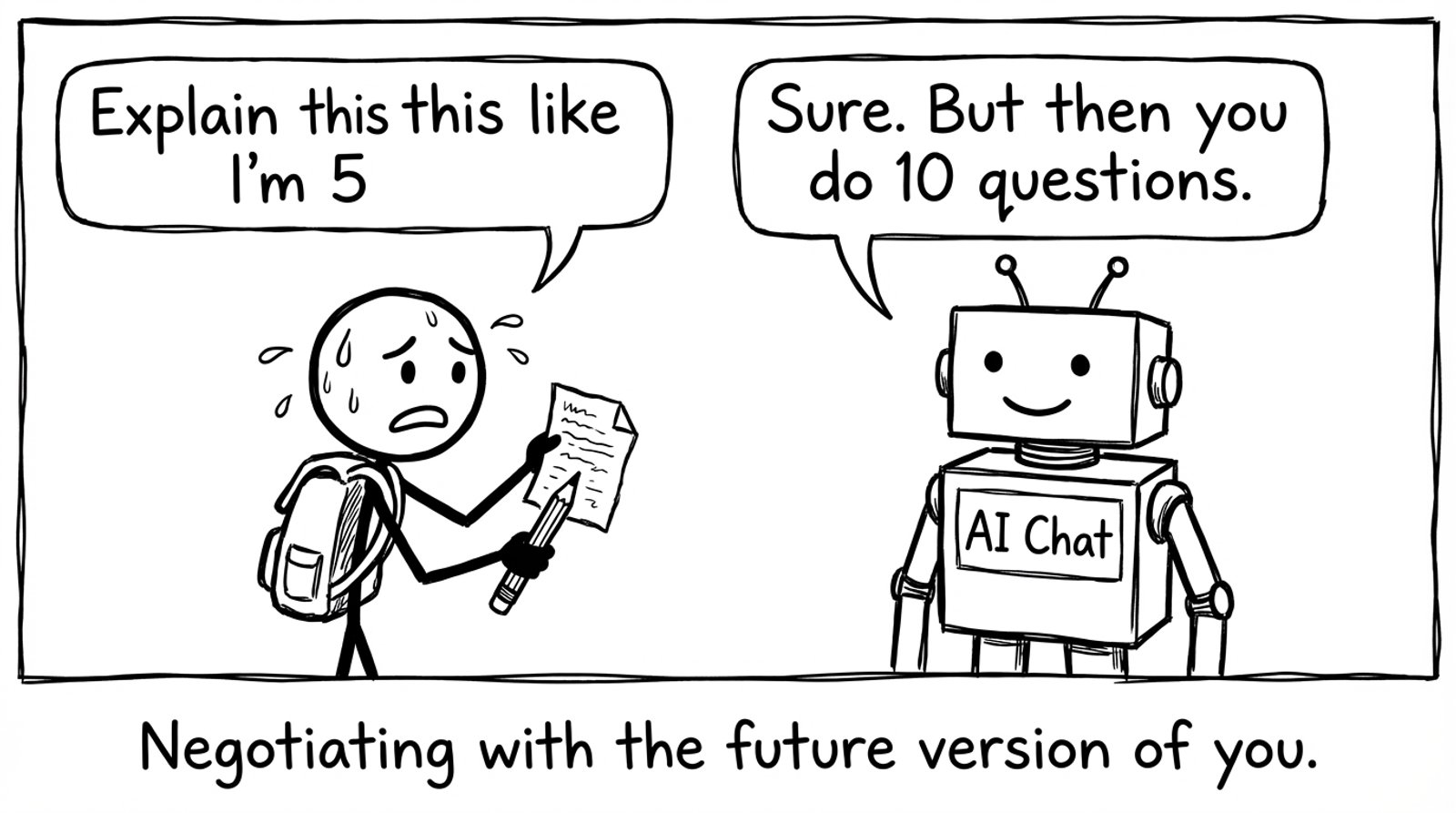 AI chat that forces you to do questions