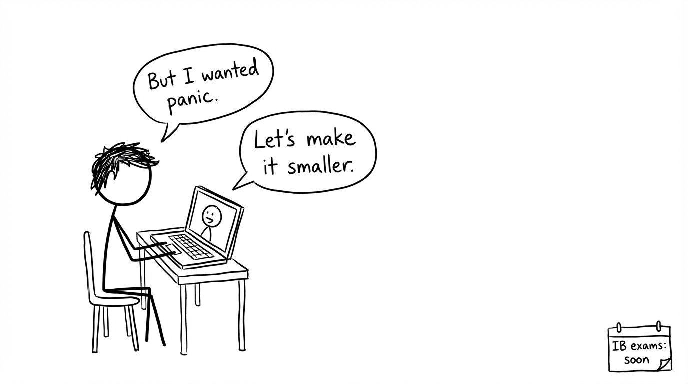 Student asks AI for panic; AI says let's make it smaller