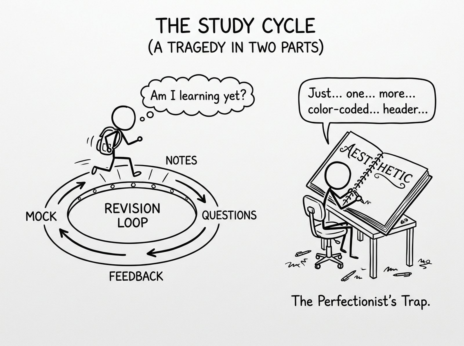 Revision loop treadmill joke