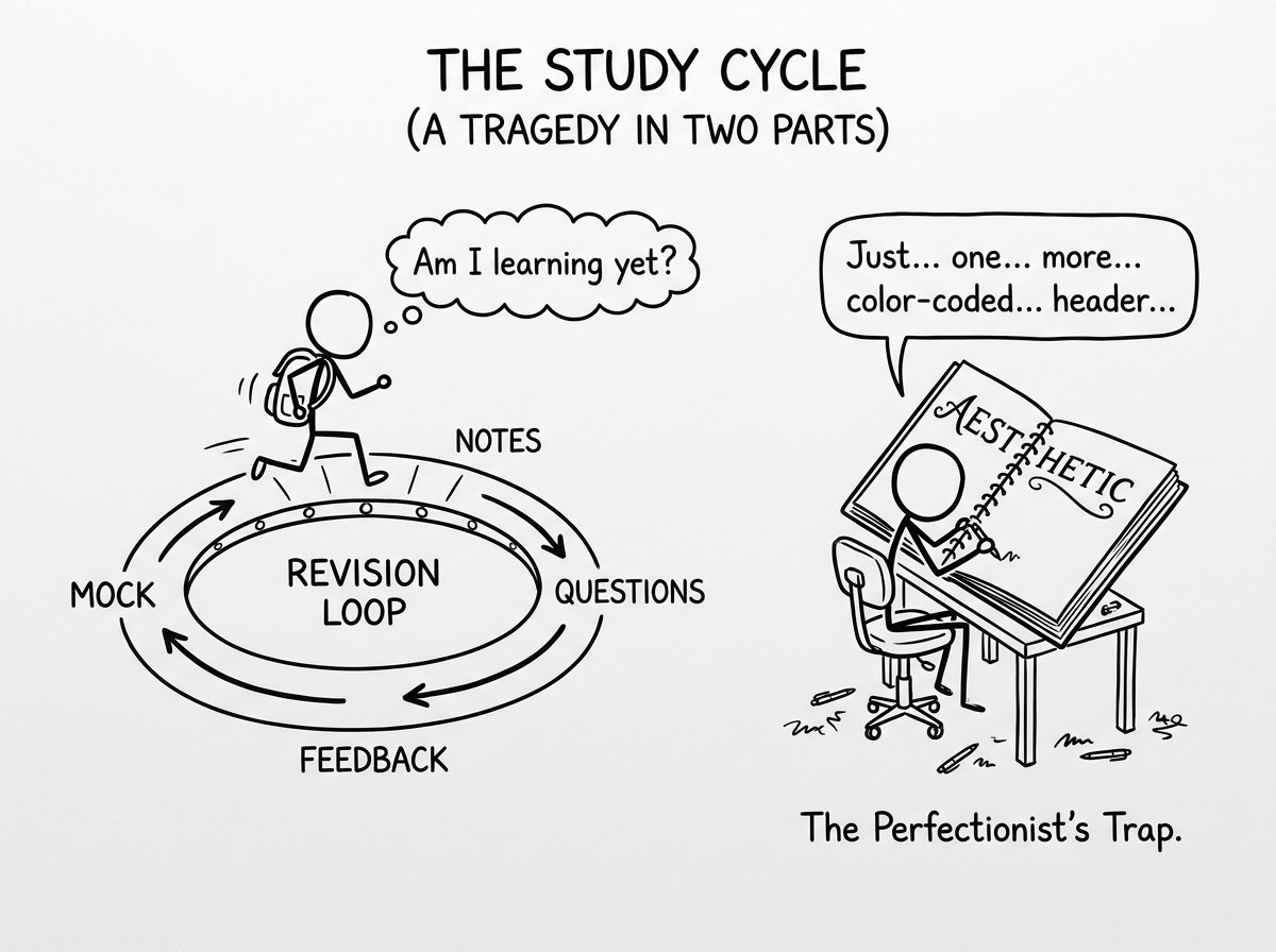 Revision loop treadmill joke