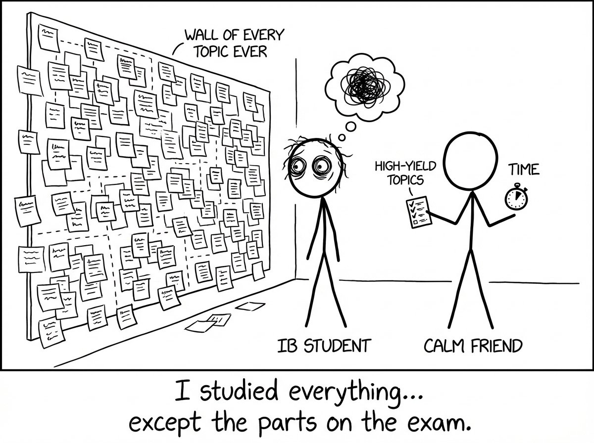 An IB student vs the sticky-note wall