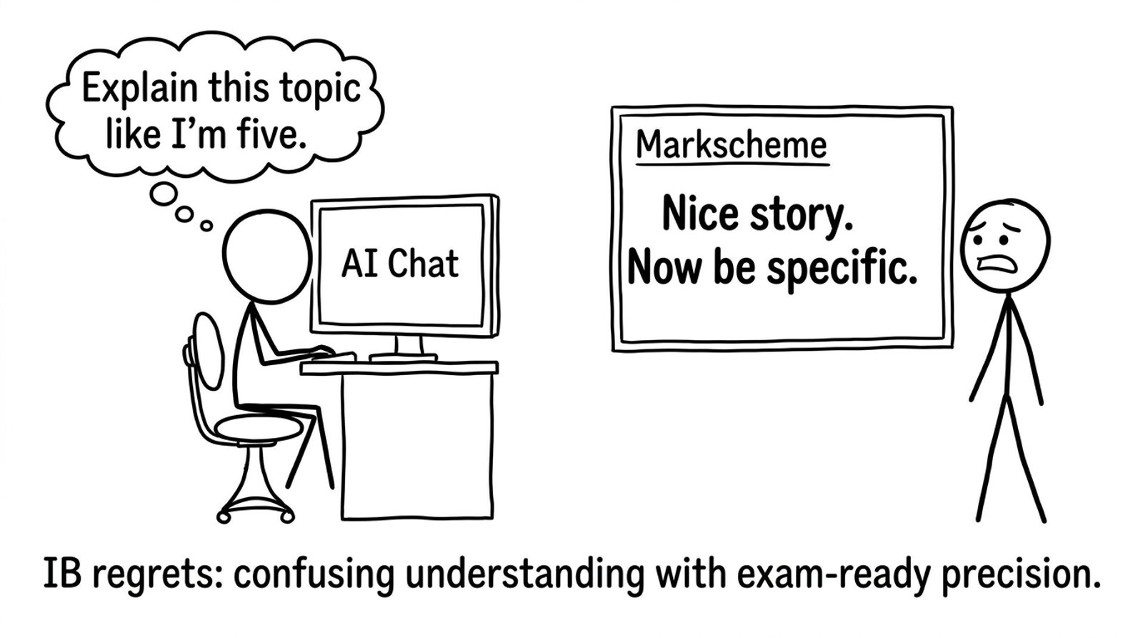AI chat vs markscheme specificity joke