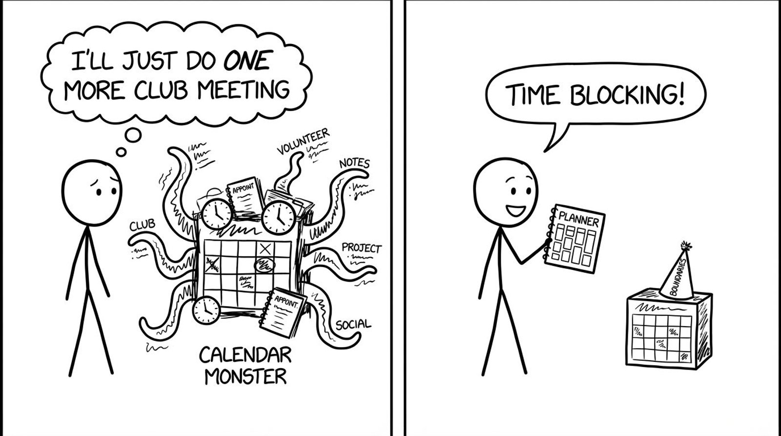 Calendar monster shrinks when boundaries appear