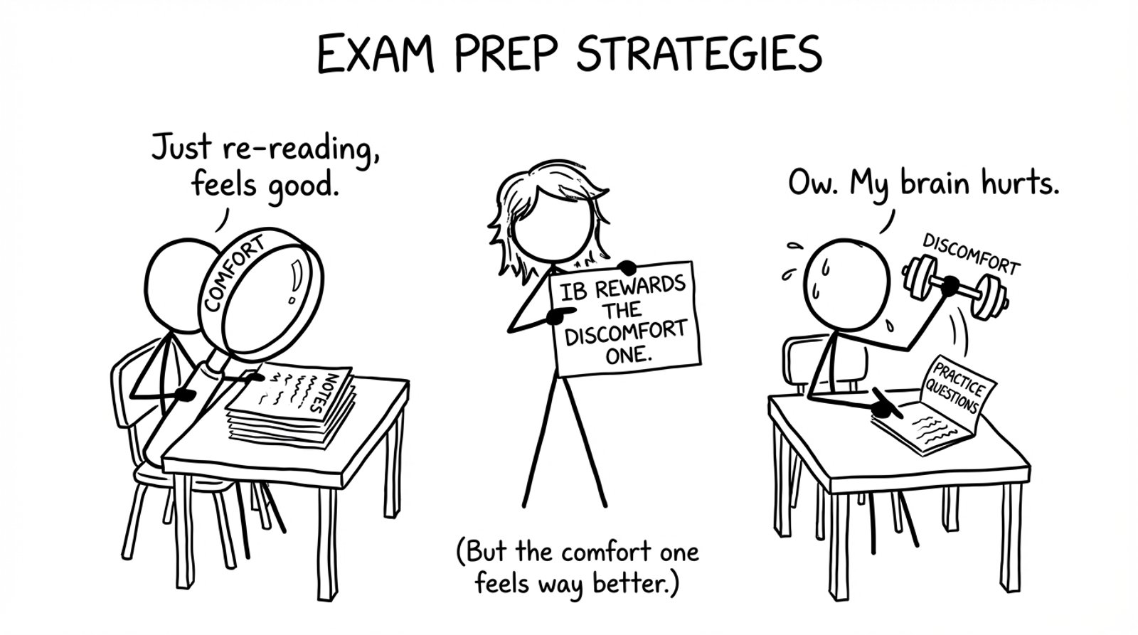 Comfort reading vs discomfort practice