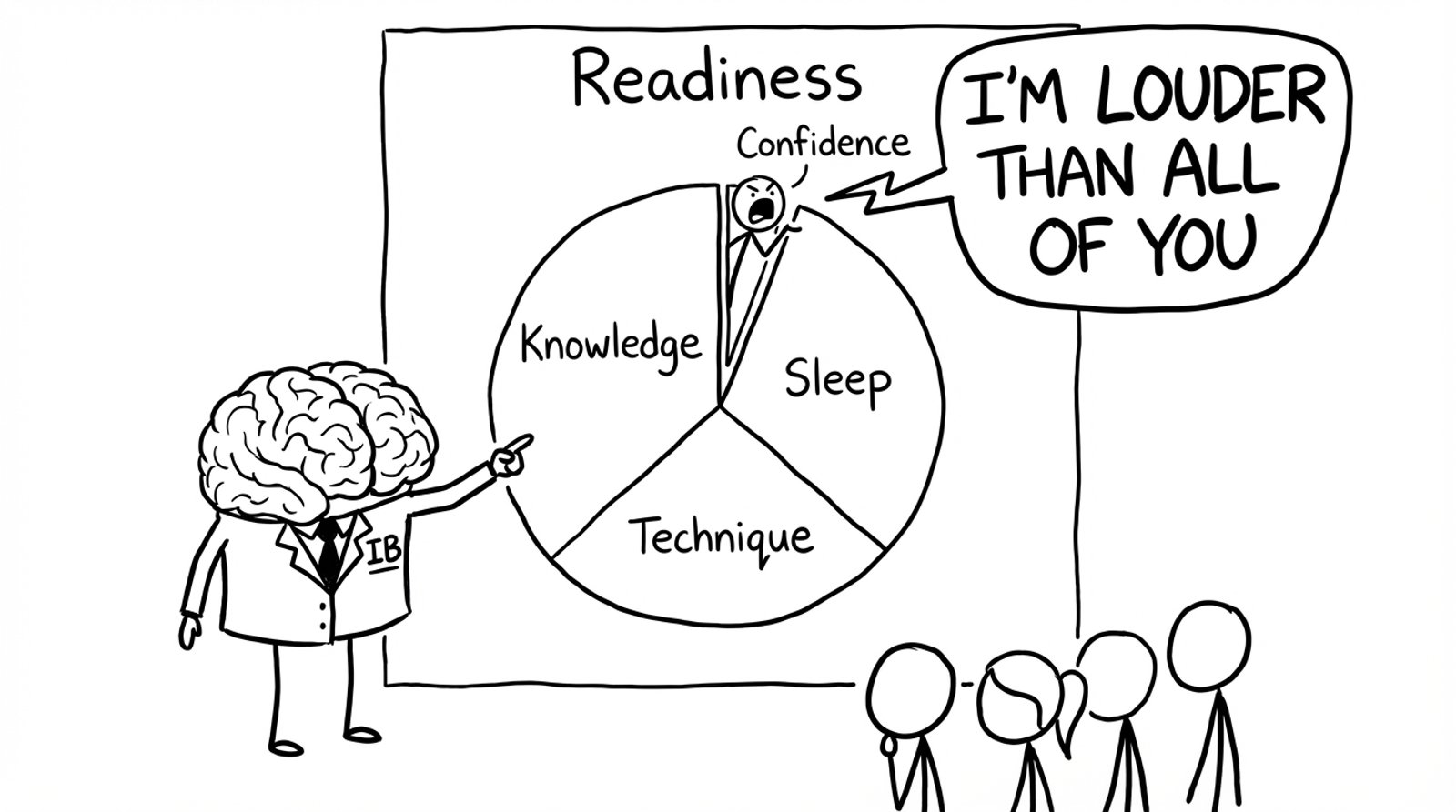 Confidence yelling over the pie chart