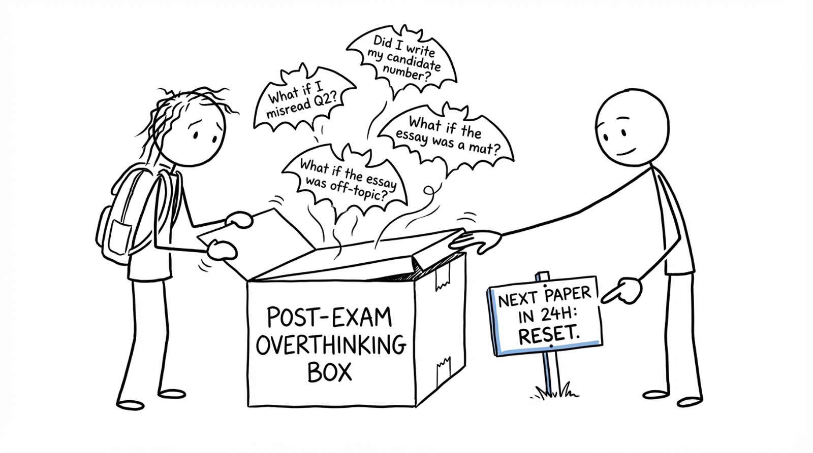 Post-exam overthinking bats escaping