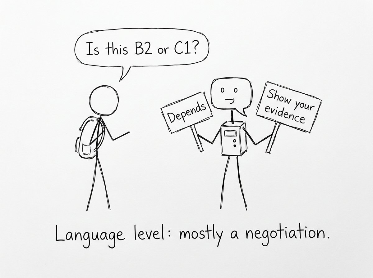 Asking AI if language level is B2 or C1