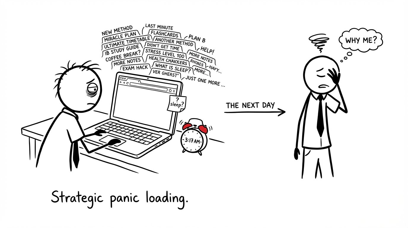 Strategic panic loading before IB exams
