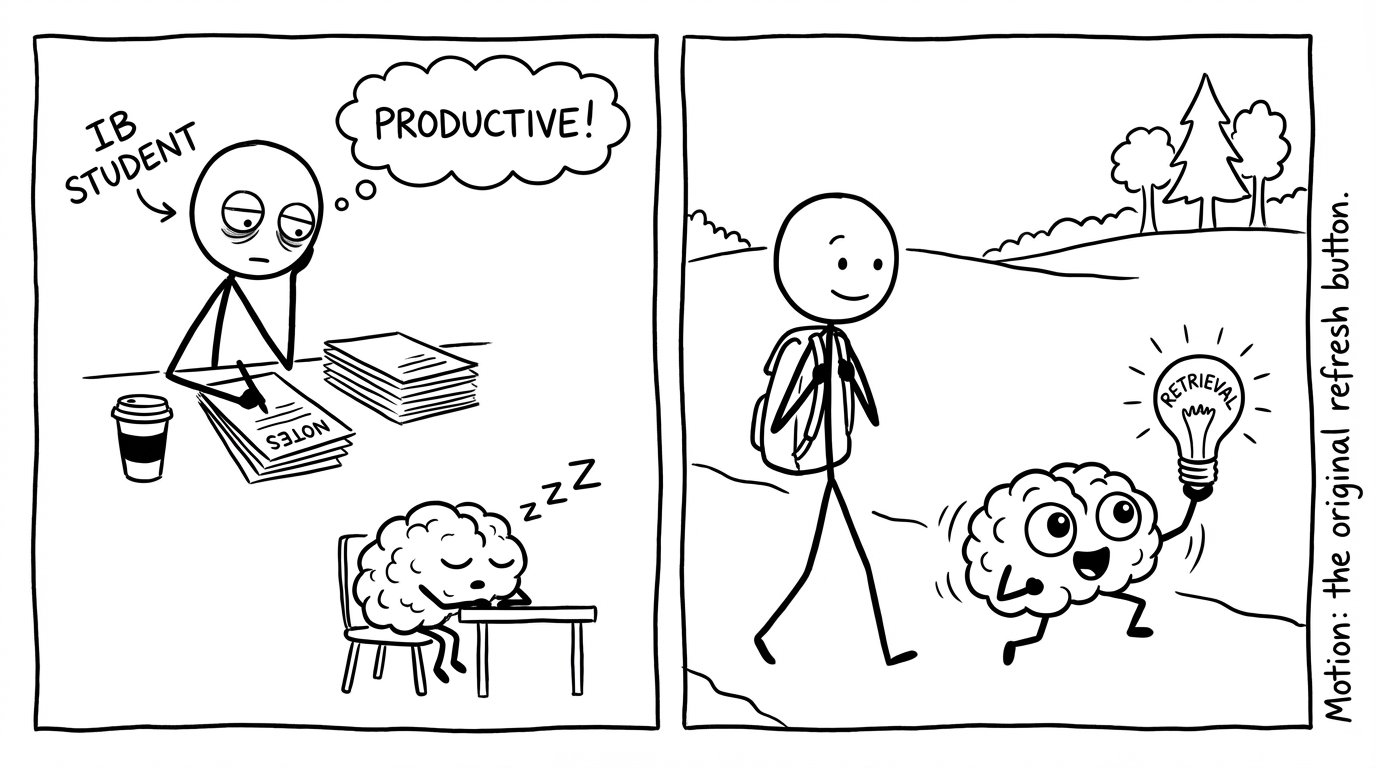 Brain wakes up during a walk