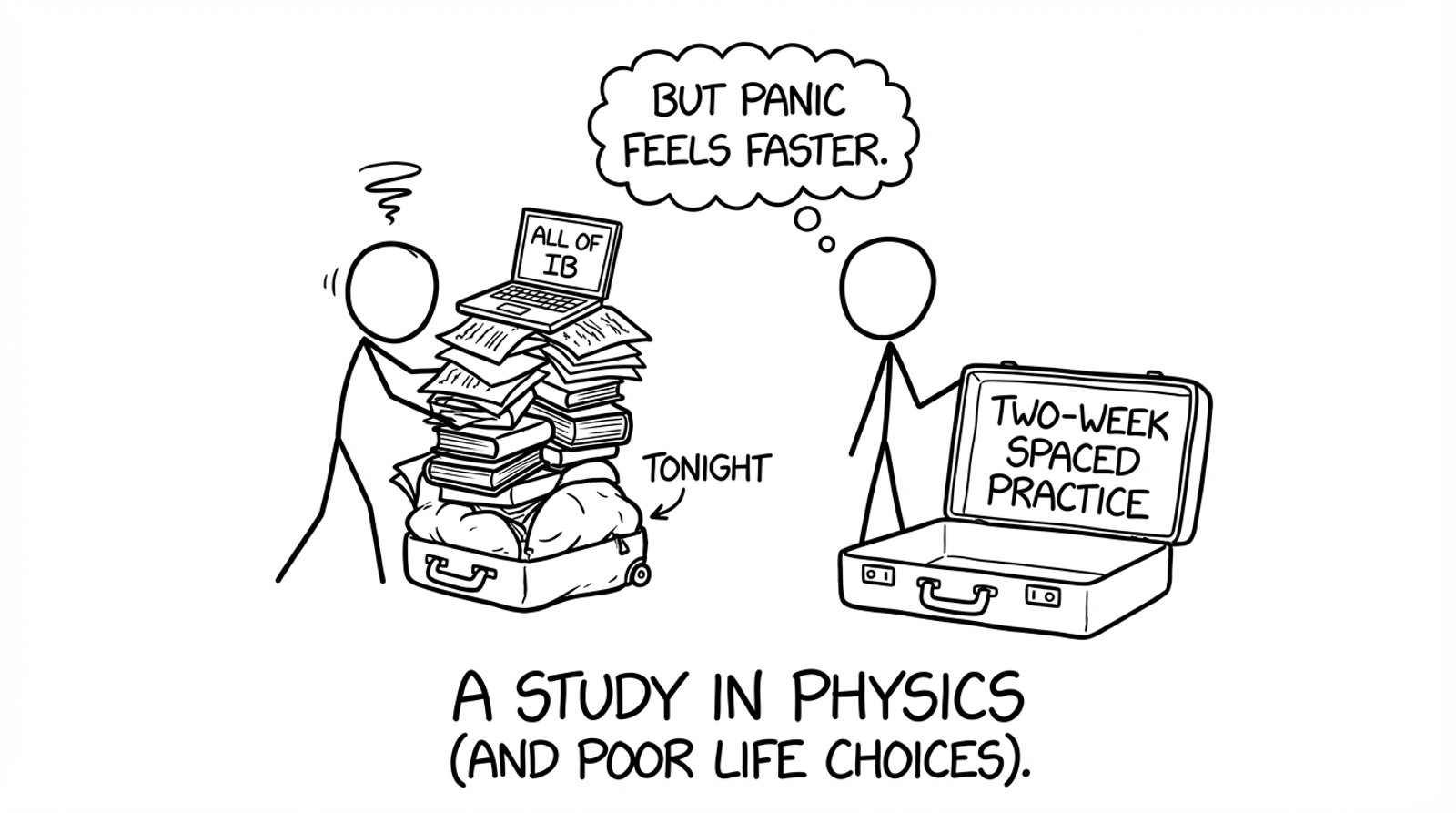 Cramming suitcase vs spaced practice