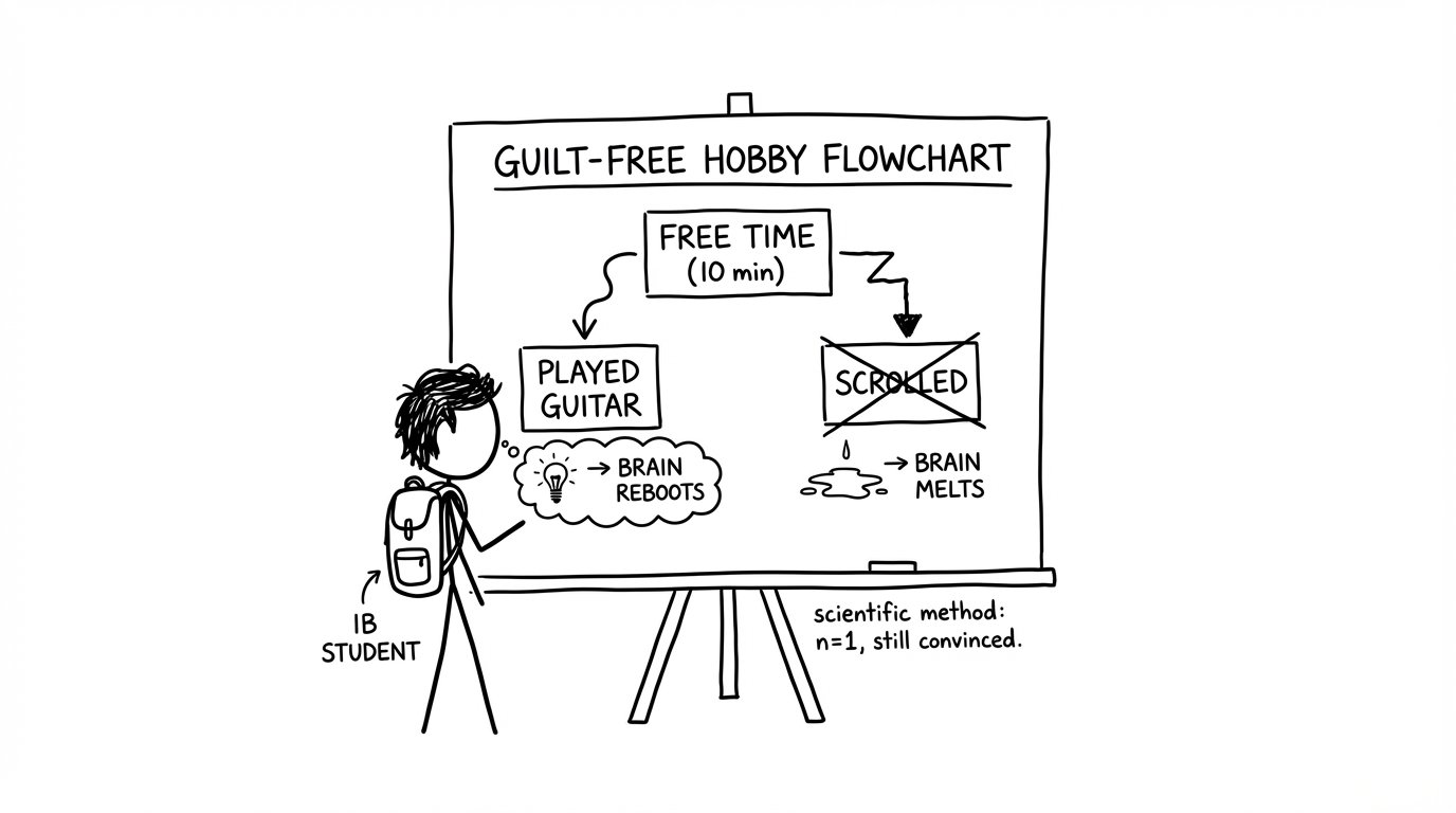 A silly flowchart of guilt-free hobbies vs doomscrolling
