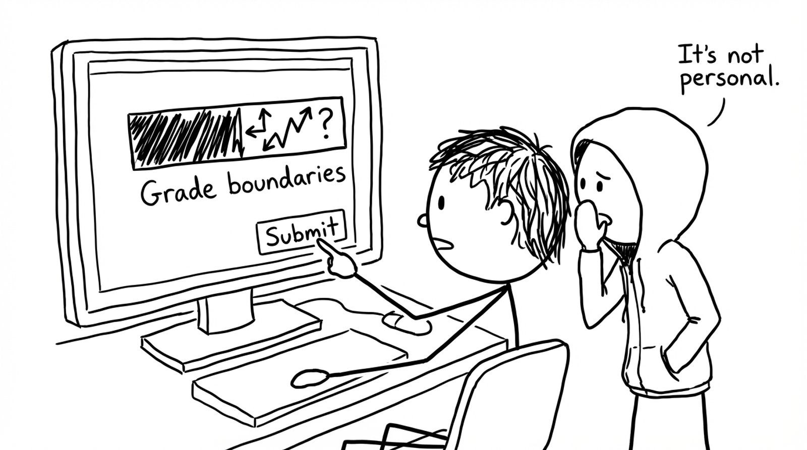 Grade boundaries loading bar joke