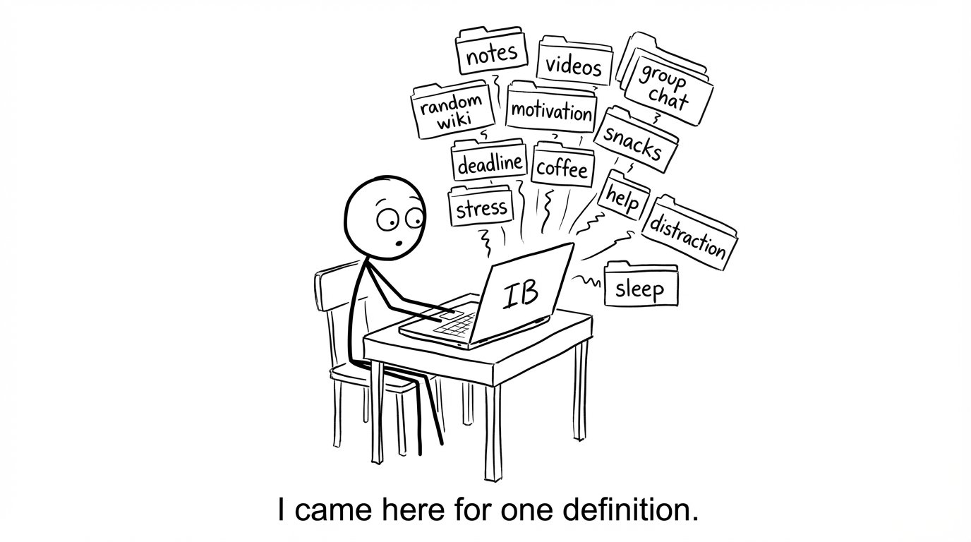 A student opens “IB” and tabs explode like whack-a-moles