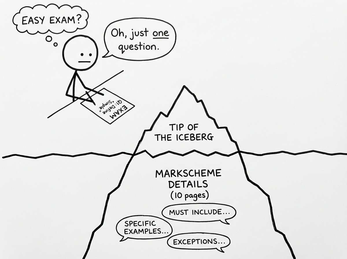 Iceberg of markscheme details