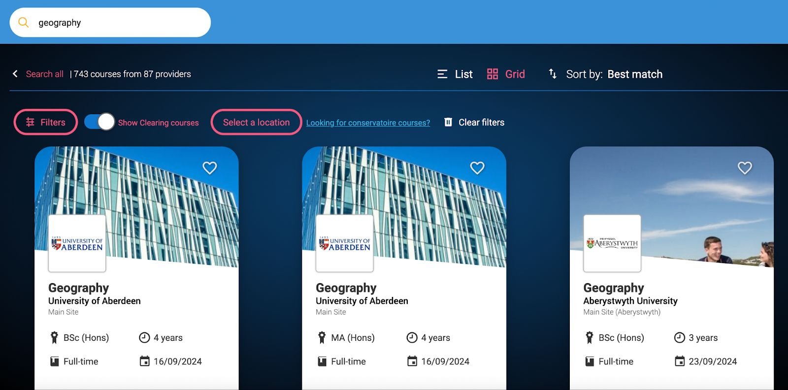 Search results for “Geography” on UCAS