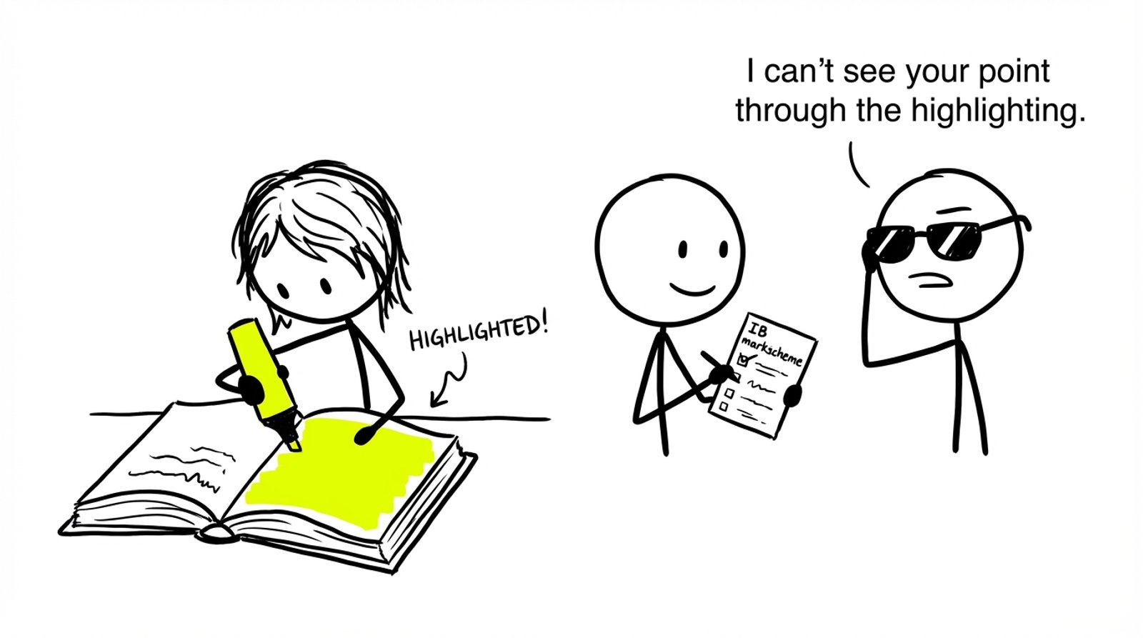 Highlighting everything vs using a markscheme checklist