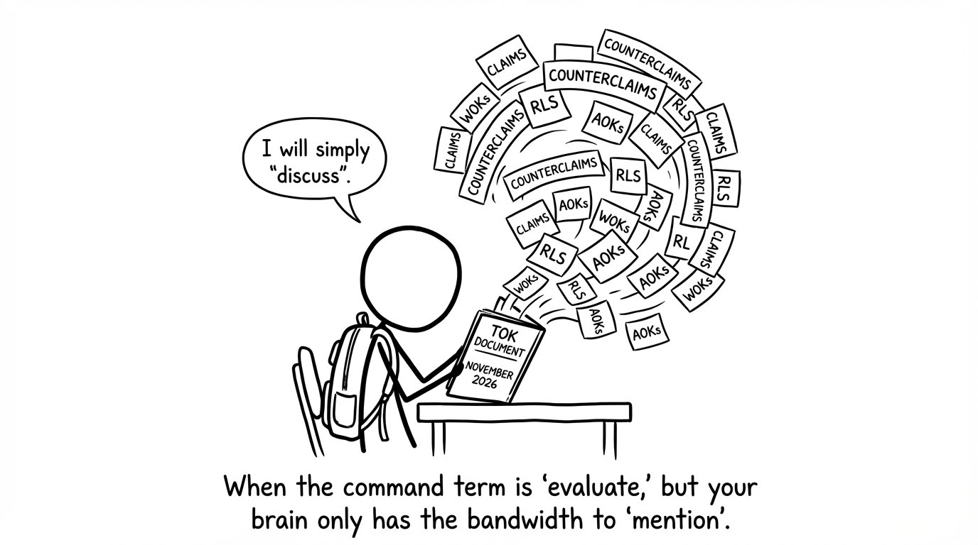 A TOK student meets the word “discuss”