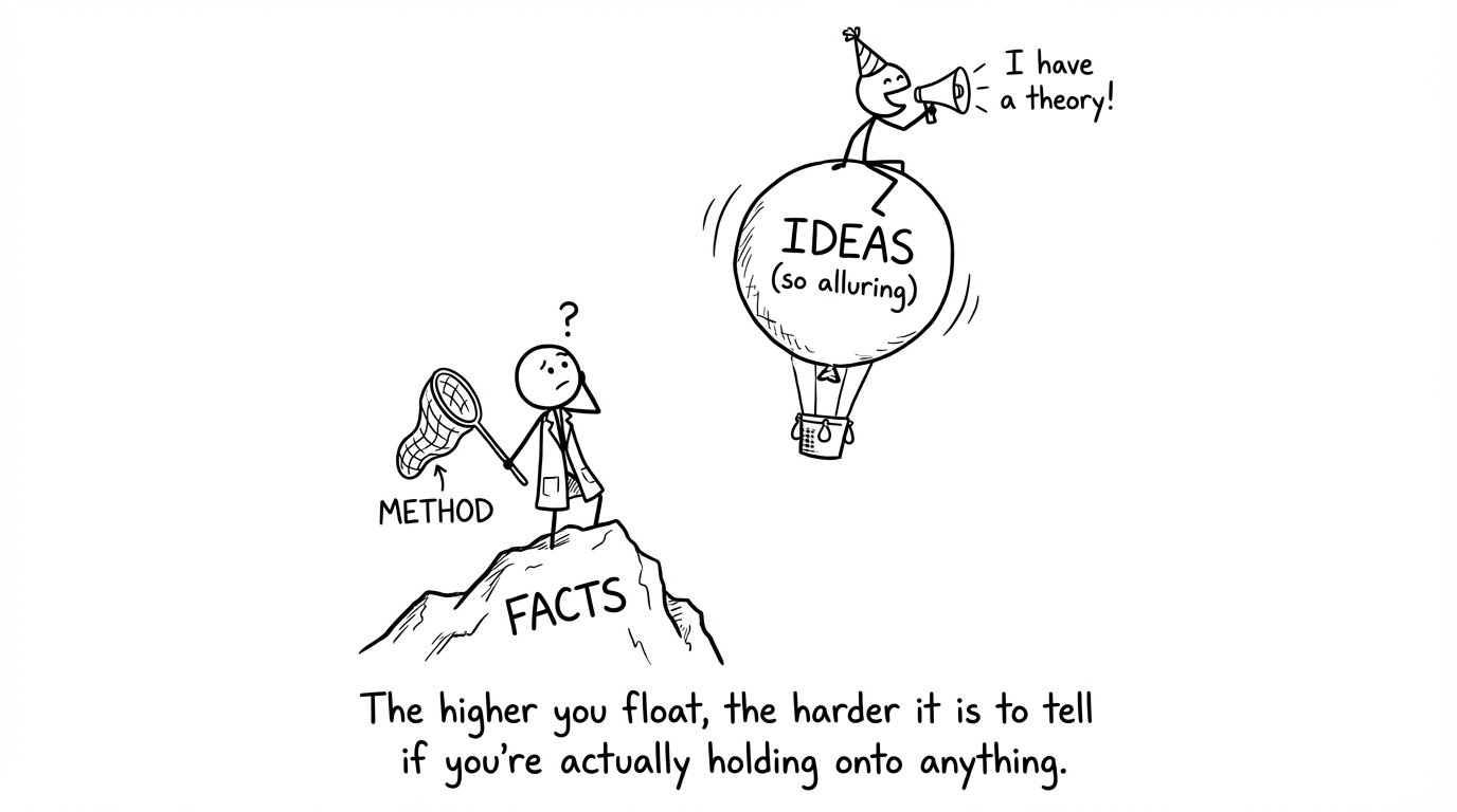 Ideas float; facts climb