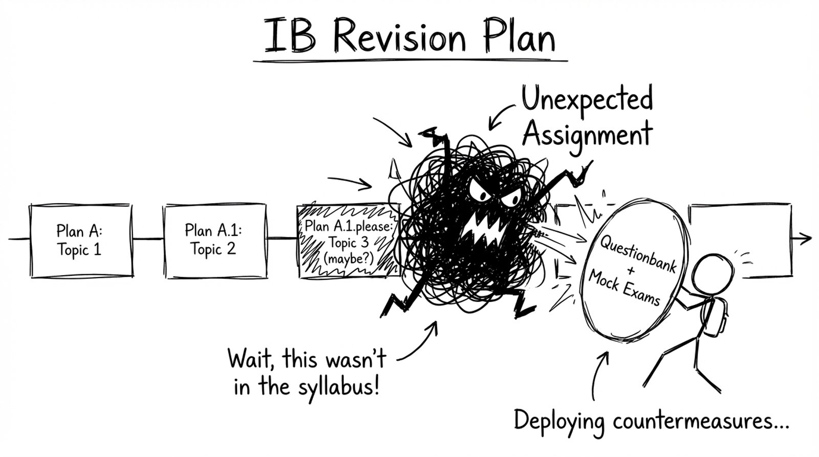 A revision plan attacked by an “unexpected assignment” monster