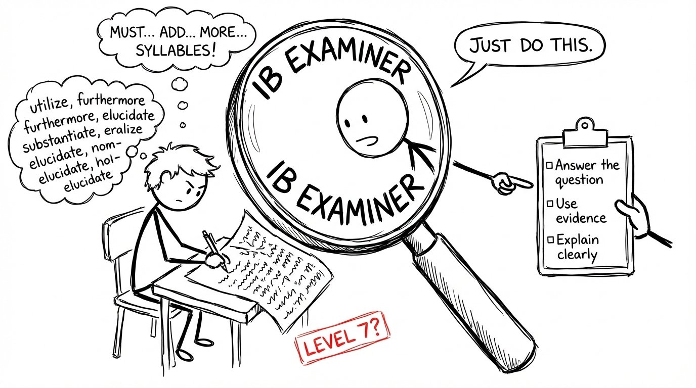 IB examiner magnifying glass joke
