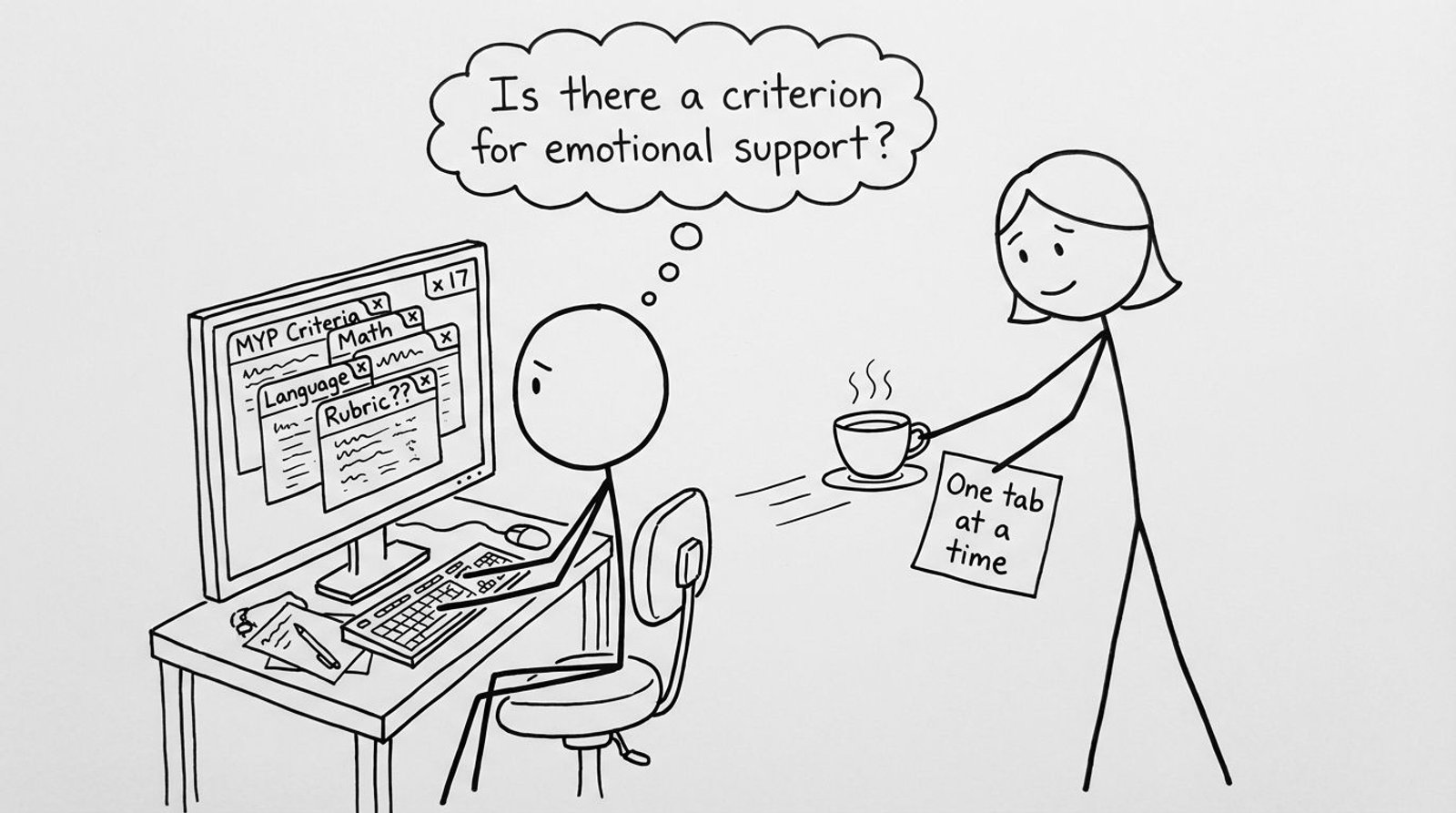 Student with too many tabs and a helpful parent