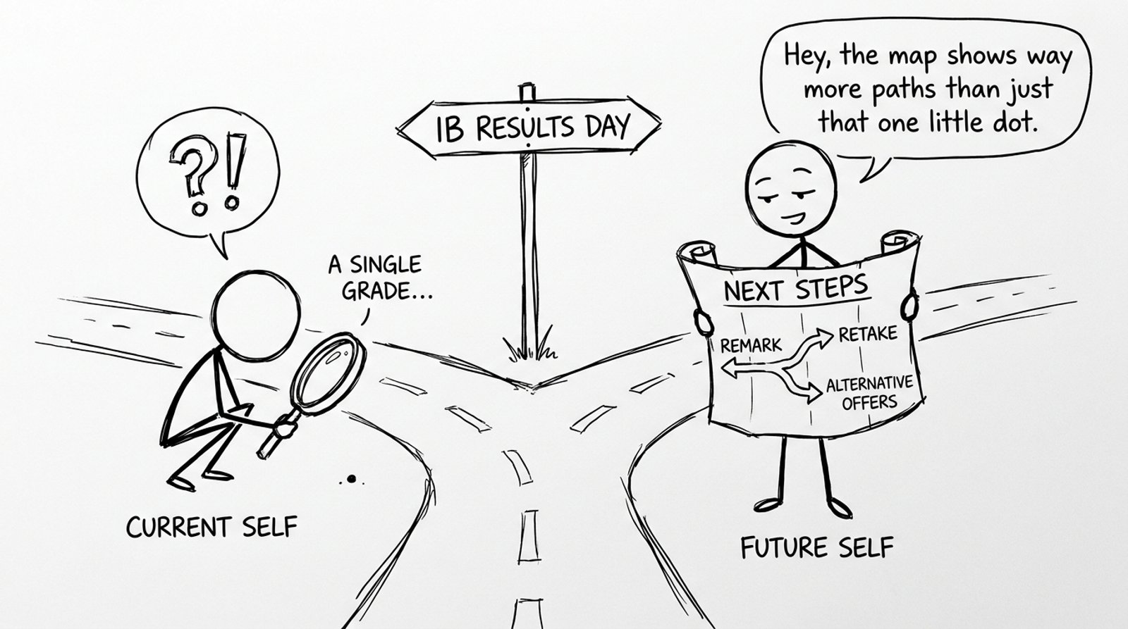 Future self with a map of next steps