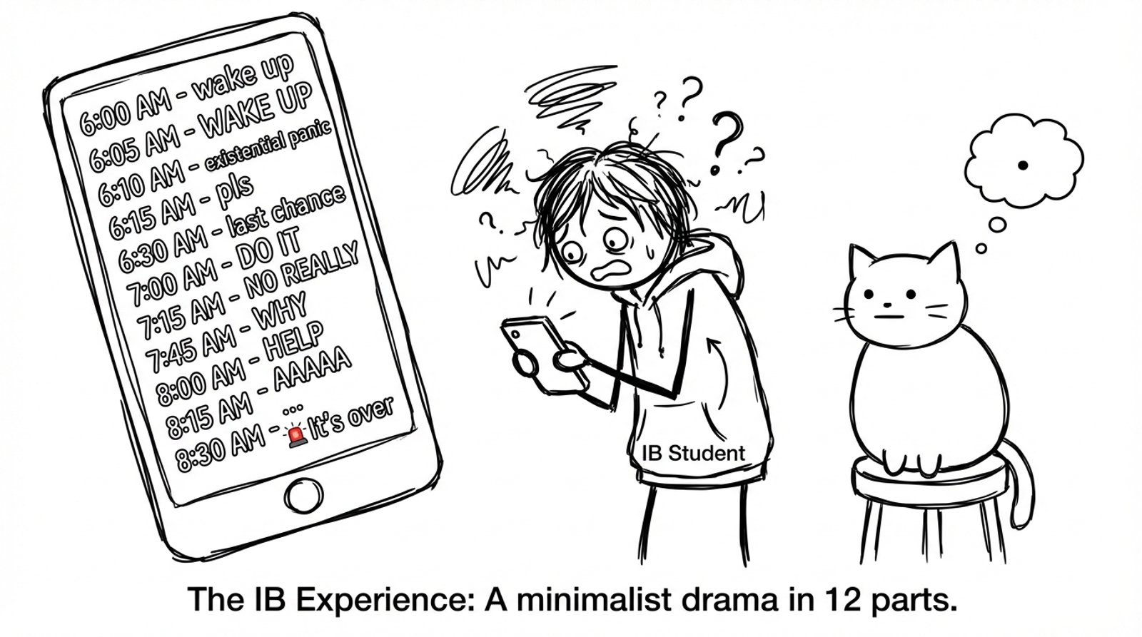 A stressed student setting too many alarms