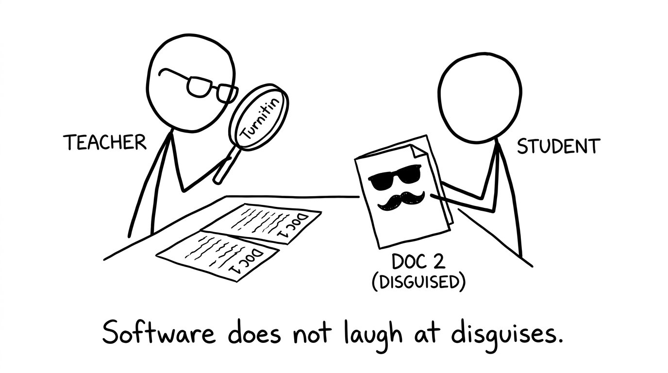 Mustache disguise doesn’t fool similarity detection