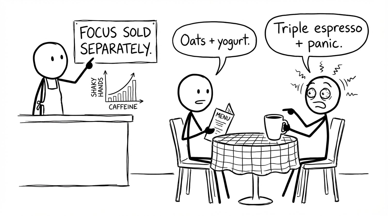 Cafe orders: oats vs panic espresso