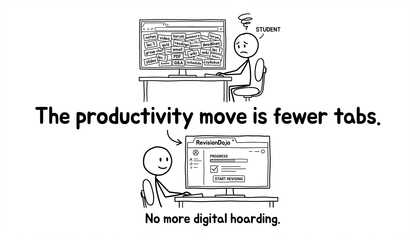 Fewer tabs productivity joke