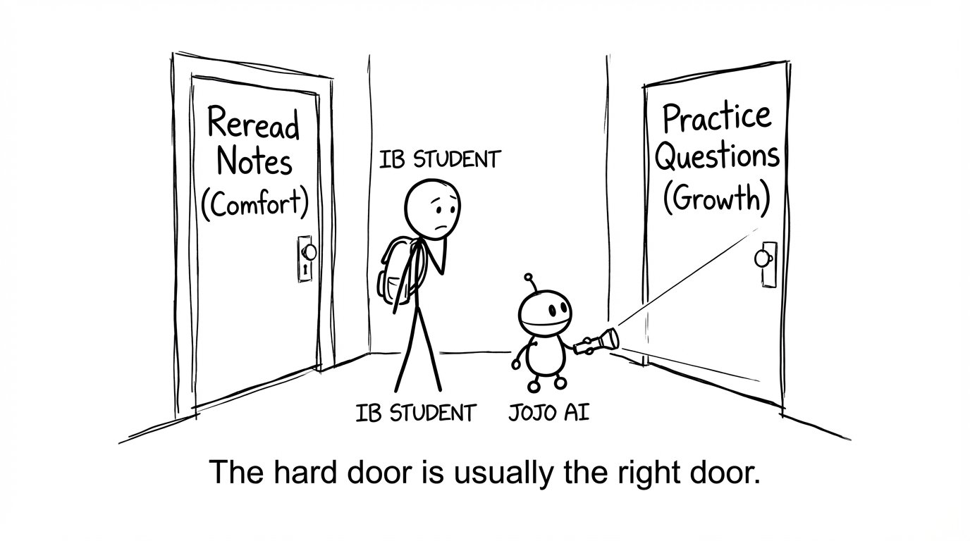 Two doors: comfort vs growth, with Jojo AI pointing the way