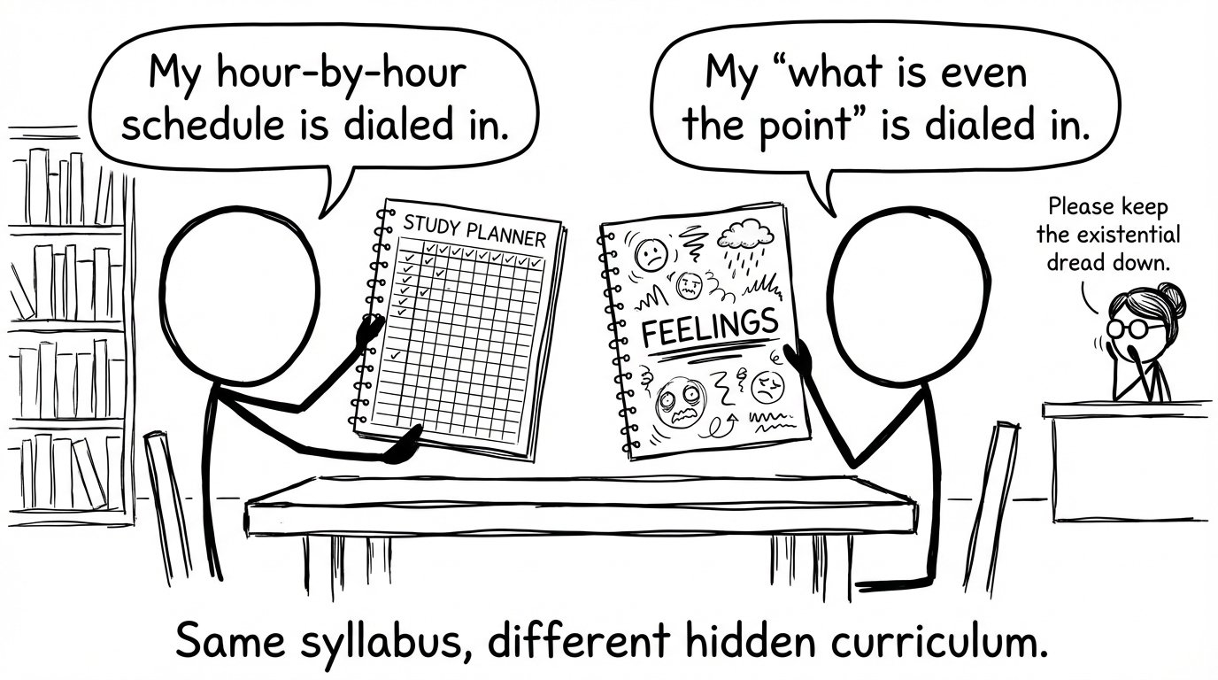 Two students with different hidden curricula