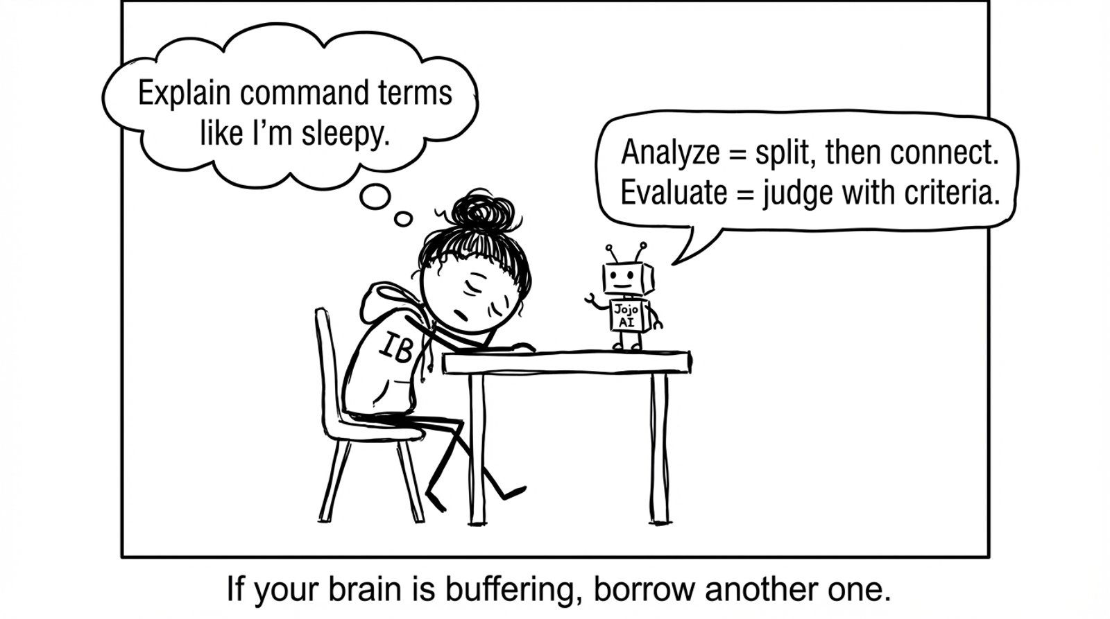 Student asks Jojo AI while sleepy