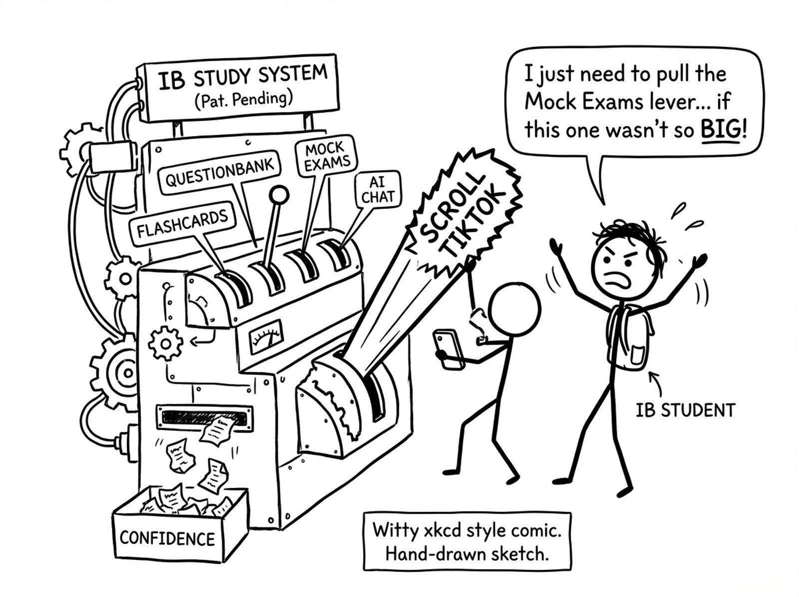Study system machine with one giant distraction lever