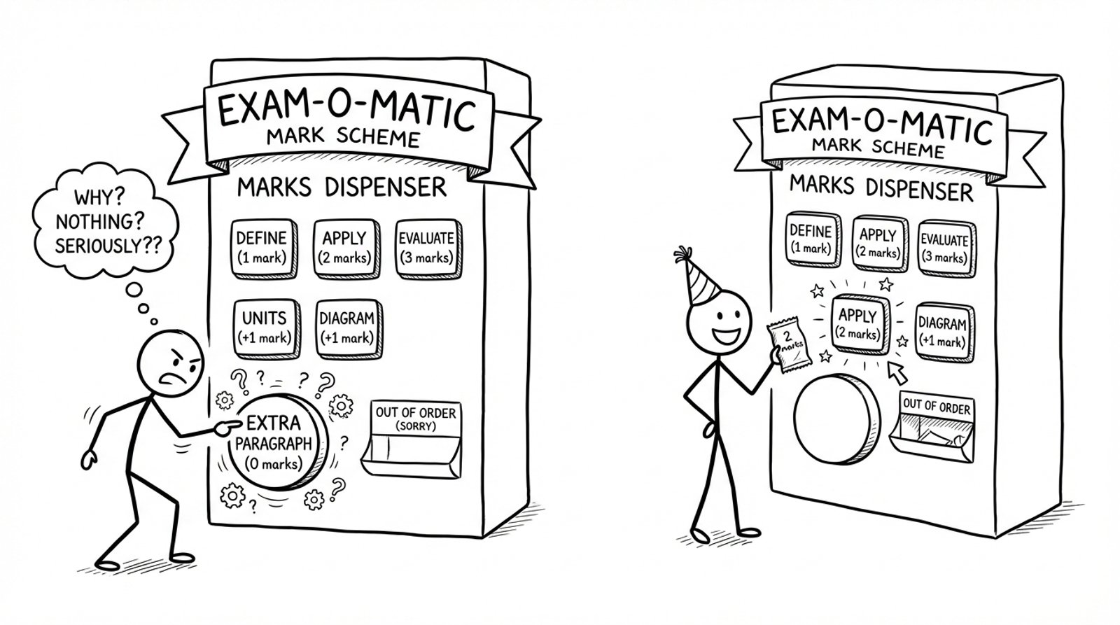 Markscheme vending machine joke