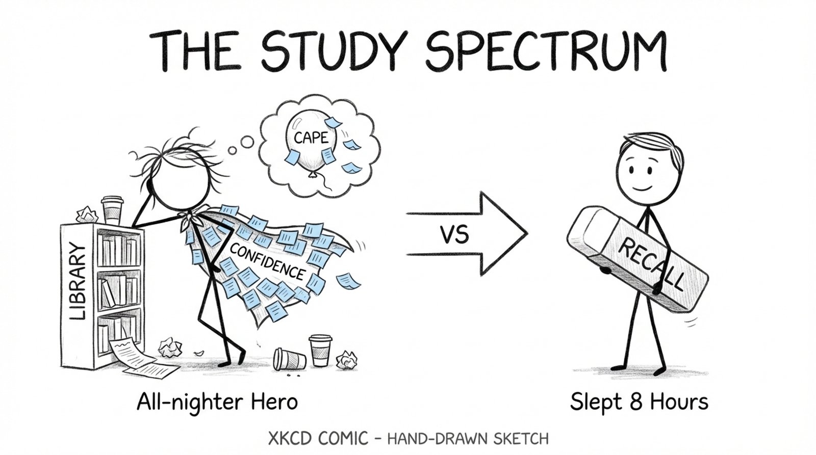 All-nighter hero vs slept 8 hours