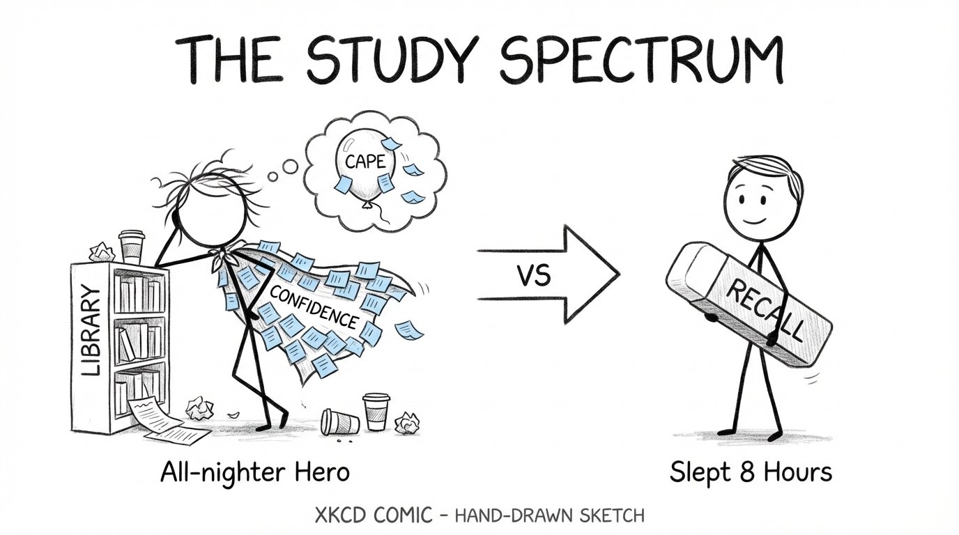 All-nighter hero vs slept 8 hours