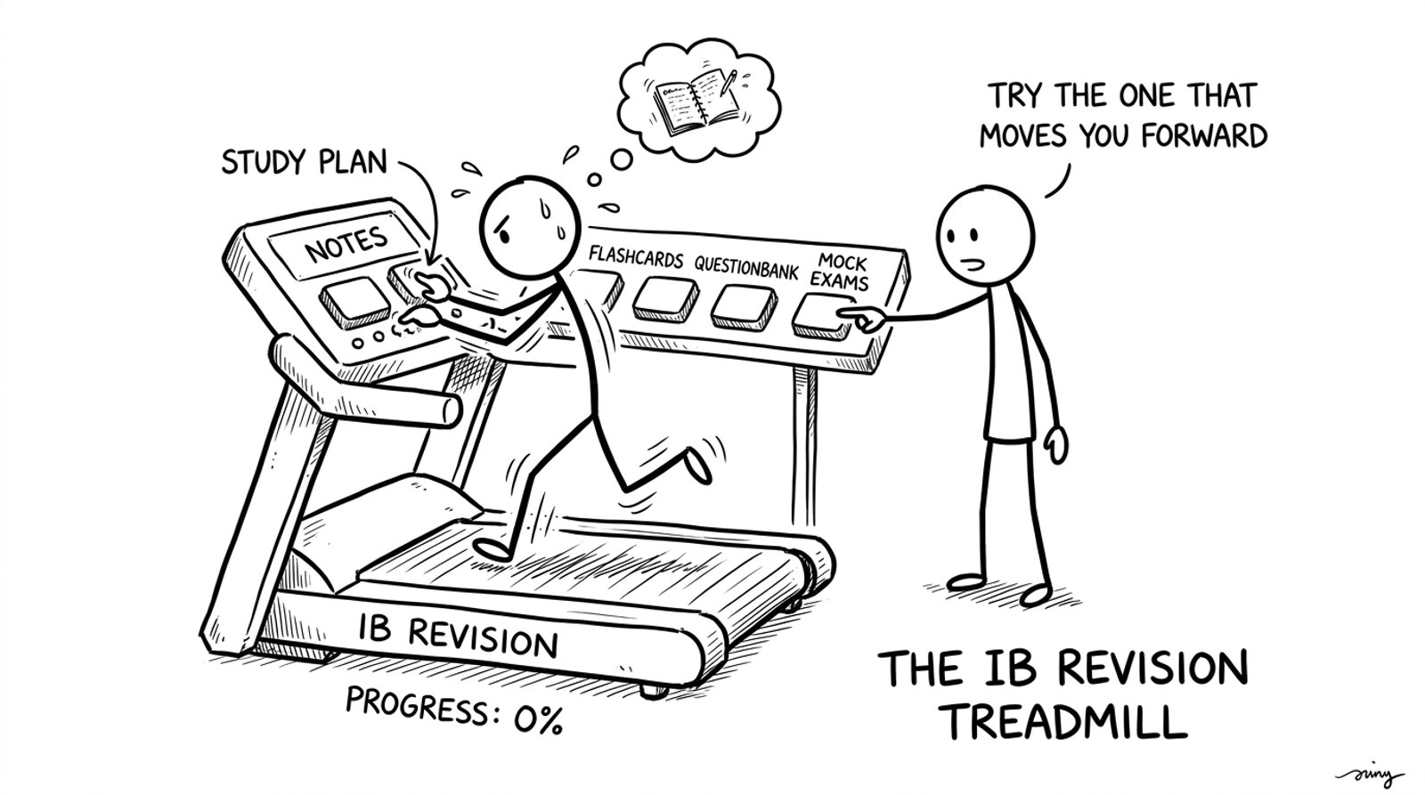 Treadmill study plan joke about choosing practice