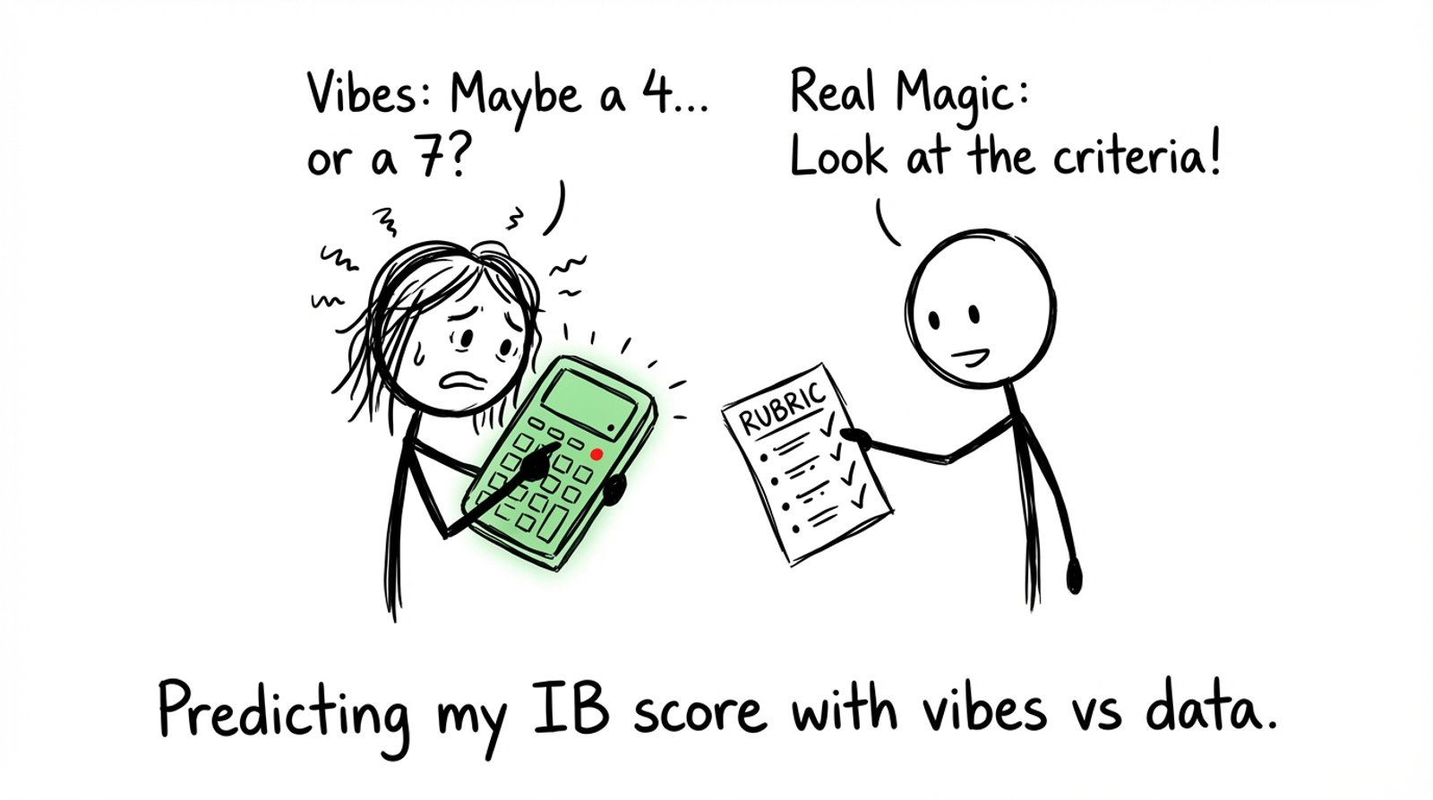 Predicting my IB score with vibes vs data