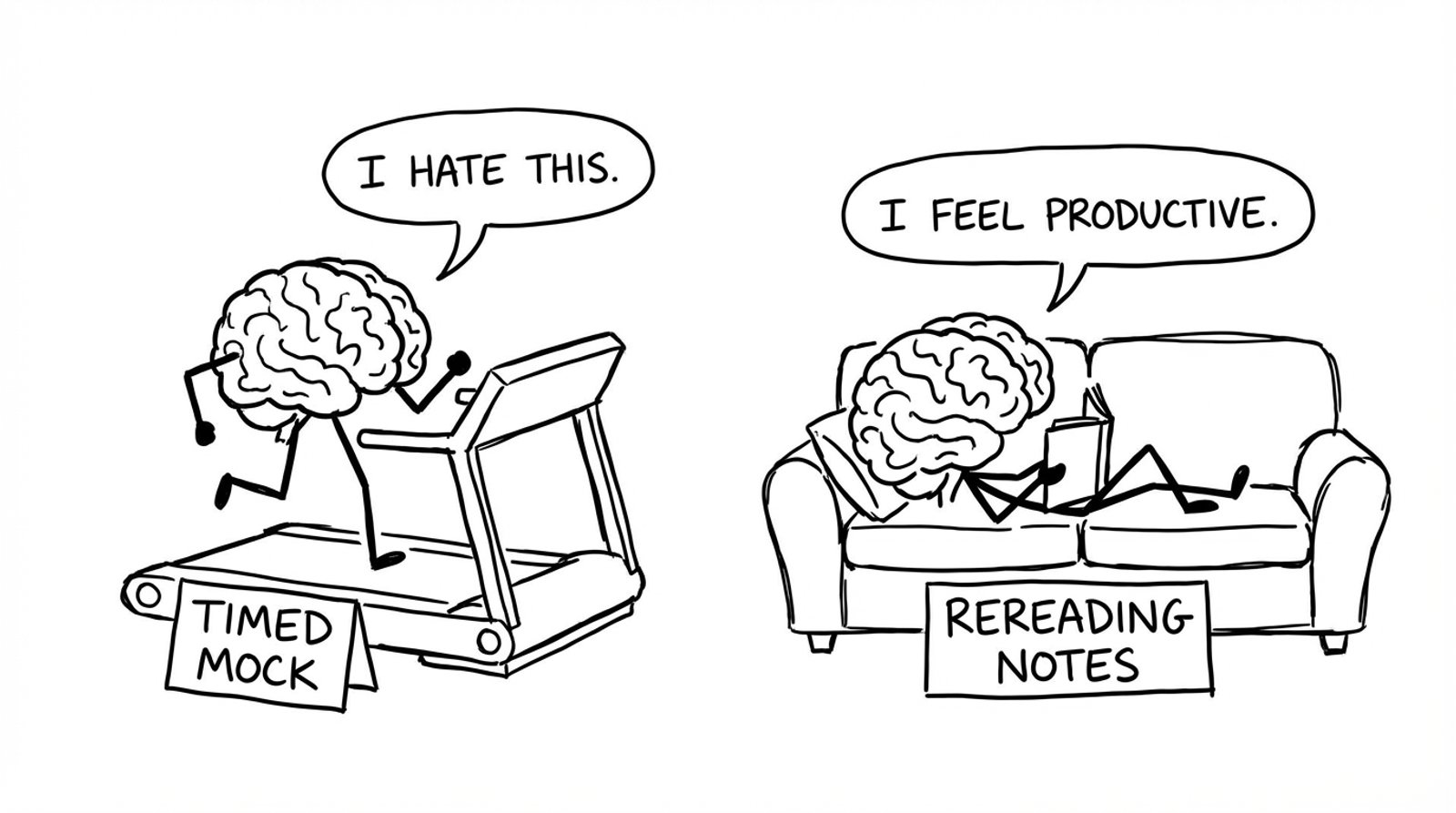 Timed mock vs rereading notes